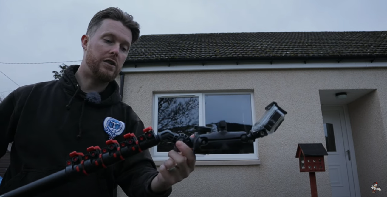 Trad-Man demonstrates an easy way to set up a camera for a gutter inspection using a Go Pro 
