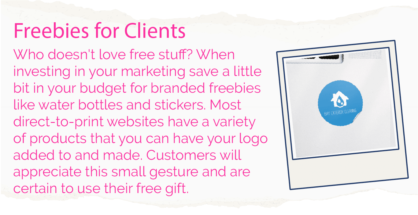 Freebies for clients - marketing tips from Squeegee