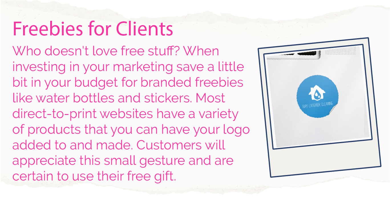 Freebies for clients - marketing tips from Squeegee