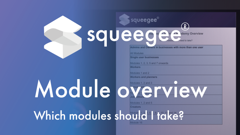 Squeegee Training Academy Module overview - which modules should I take? 