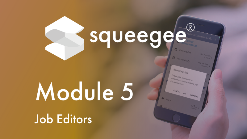 Squeegee Training Academy Module 5 Job editors